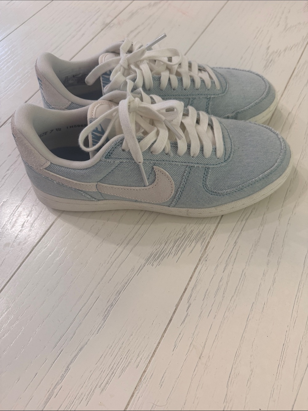 Nike Low-Top Sneakers in Light Blue and Creamy White